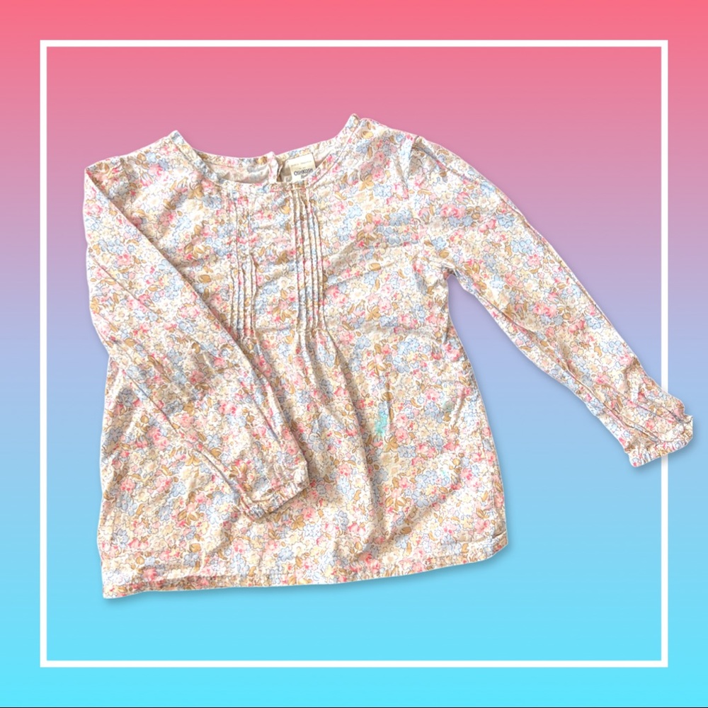 Ditsy Floral Toddler Long-sleeved Blouse—4T